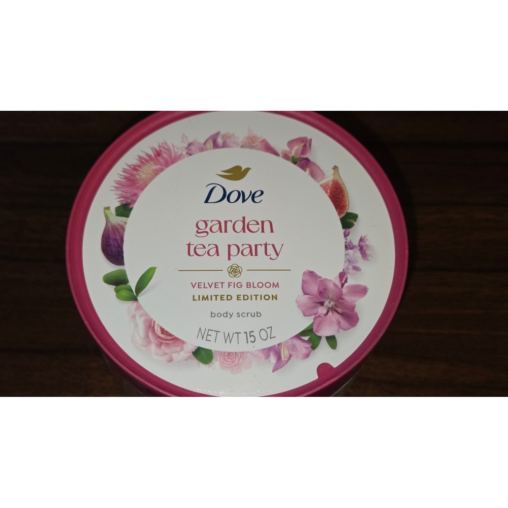 Dove Garden Tea Party Velvet Fig Bloom Limited Edition Body Scrub 15 oz NEW